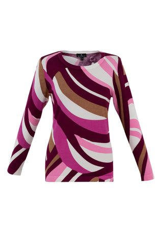 Marble Wave Print Sweater 7114