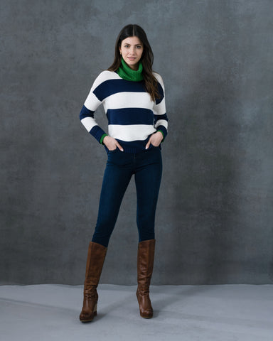 Marble Jumper with contrast removable snood 6749