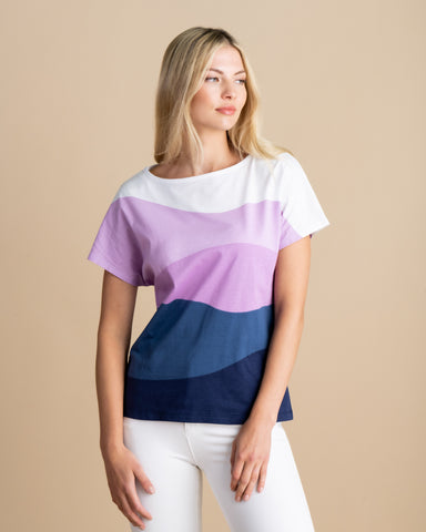 Marble Wave Print T-Shirt 6536